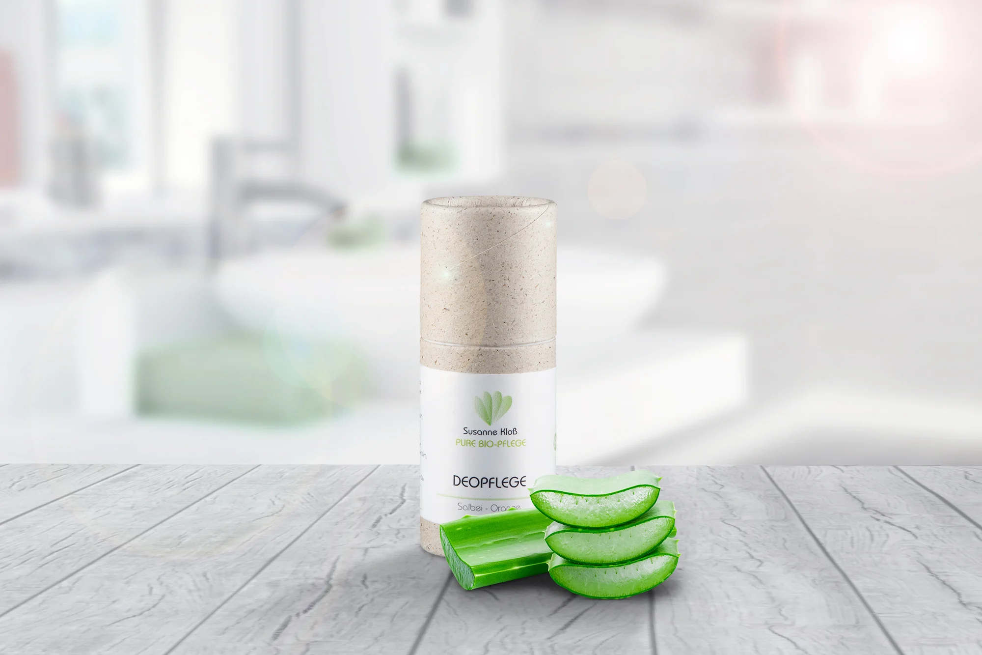 In Szene setzen eines Körperpflegeproduktes