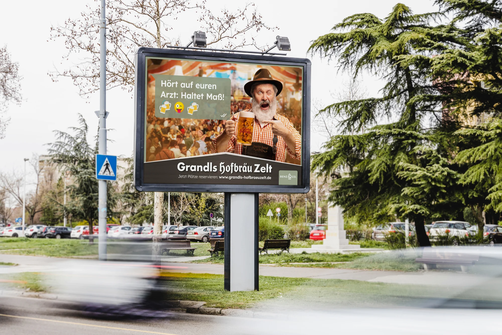 Kampagnendesign für das Grandls Hofbräu Zelt auf dem Cannstatter Wasen in Stuttgart