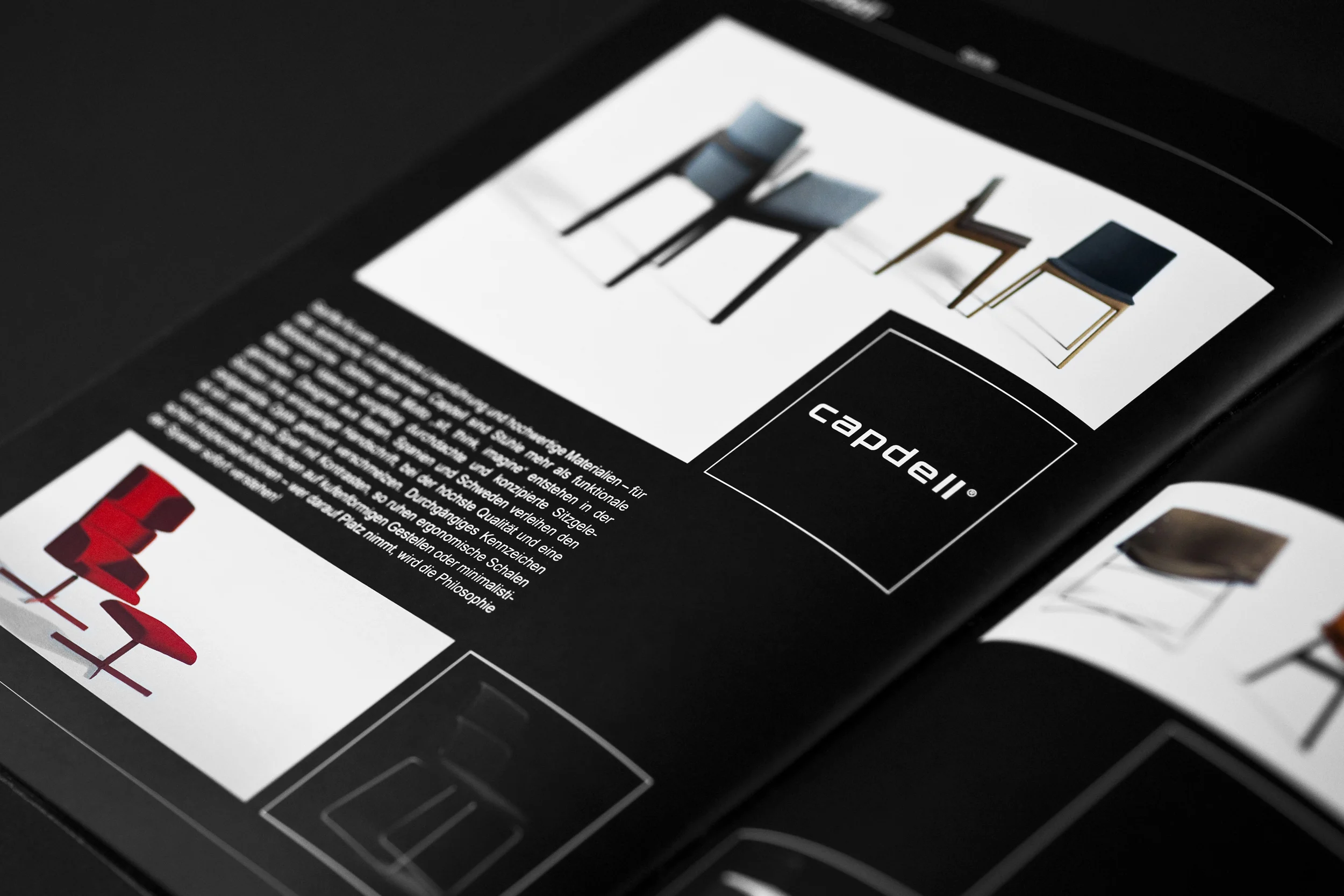 Gestaltete Markenbroschüre für em design handel