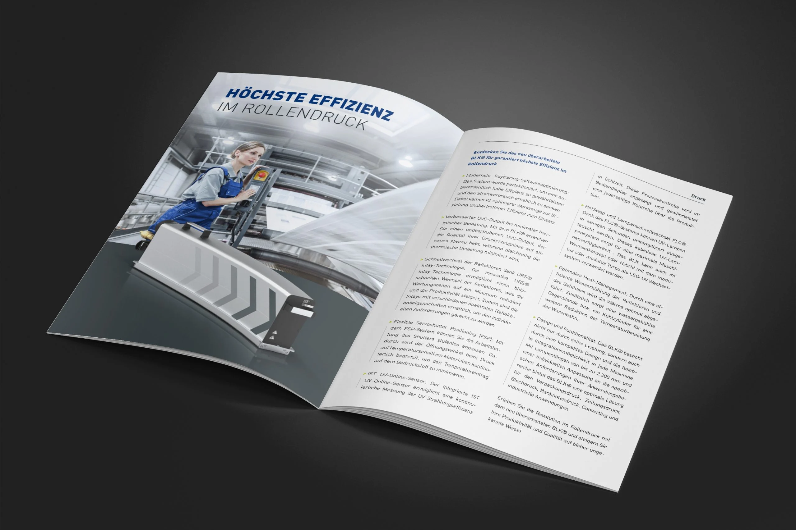 versierte Setzarbeiten in einer Produktzeitschrift