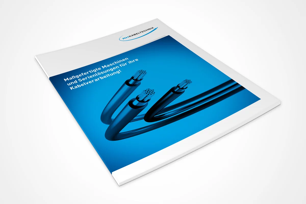 Firmenbroschüre und Geschäftspapiere im Corporate Design von RH Kabeltechnik