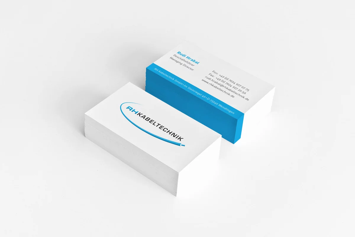 Geschäftsausstattung und Printdesign für RH Kabeltechnik